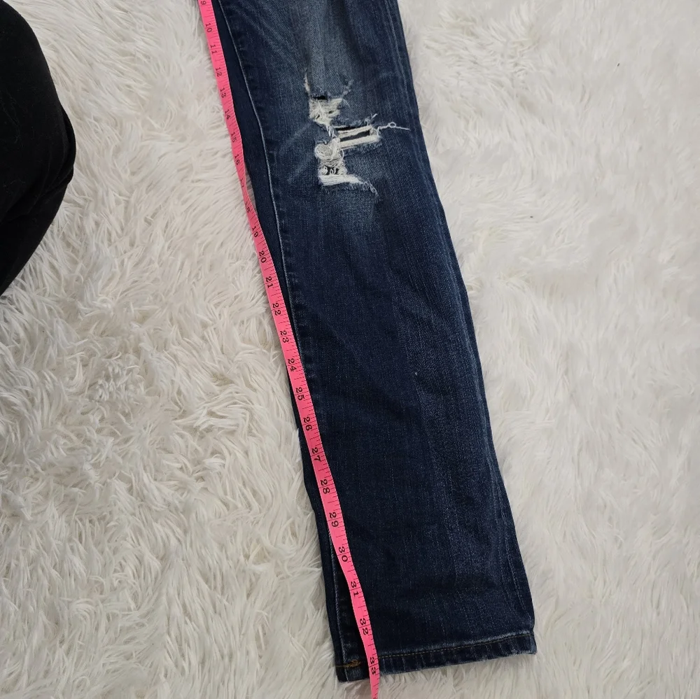 American Eagle Men's Dark Wash Slim Flex Distressed Jeans 30X34